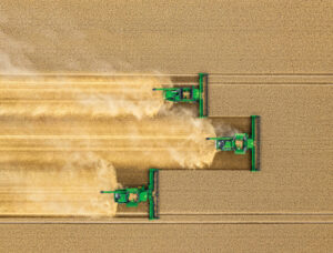 John Deere combines