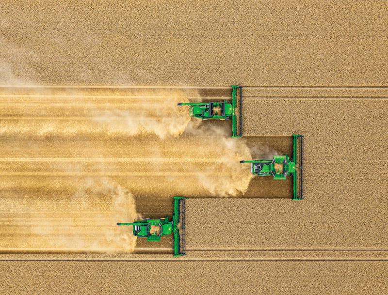 John Deere combines